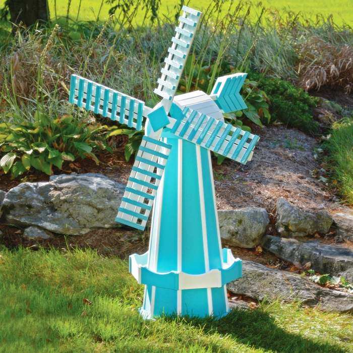 Amish Made Poly Windmill Aruba Blue/White